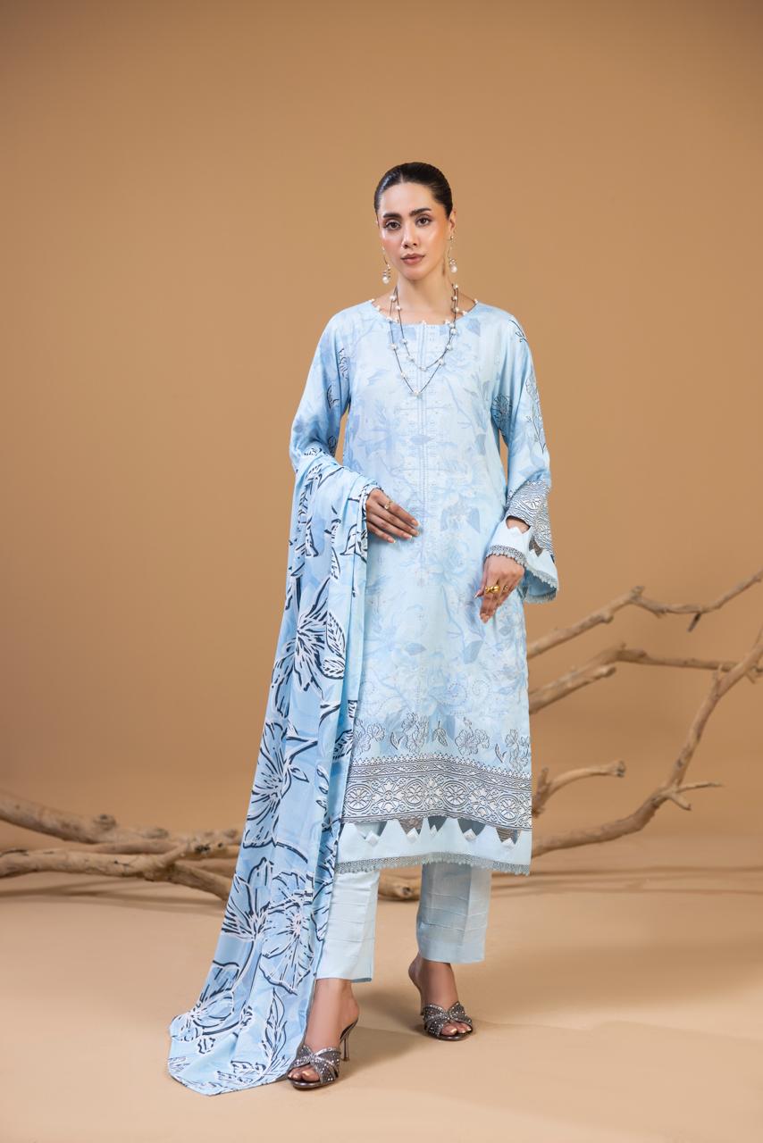 3 Piece Embroidered Karandi Suit