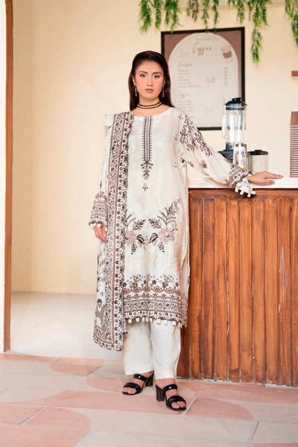 3 Piece Embroidered Karandi Suit