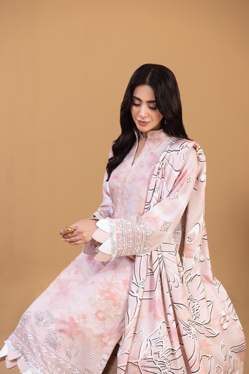 3 Piece Embroidered Karandi Suit