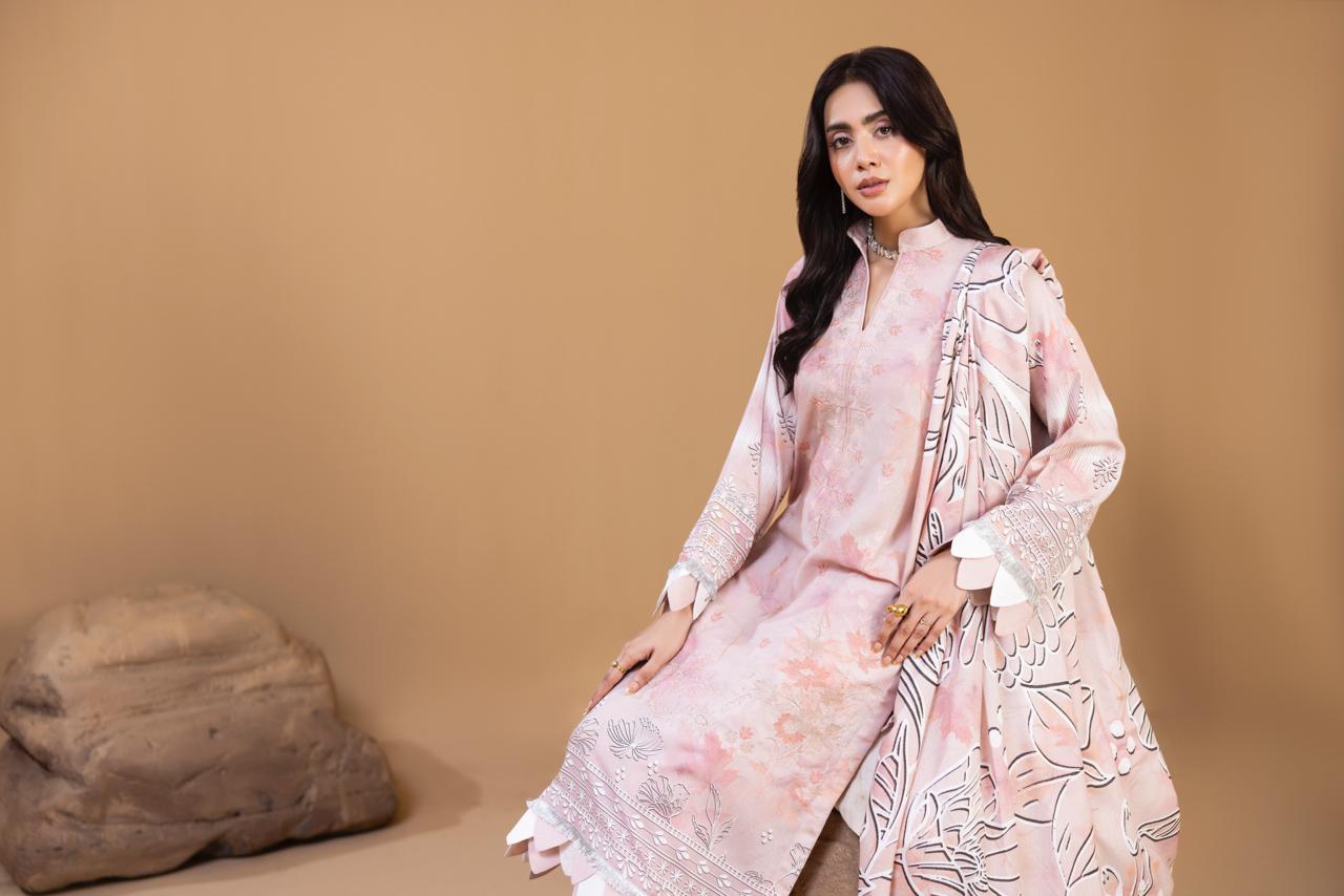 3 Piece Embroidered Karandi Suit