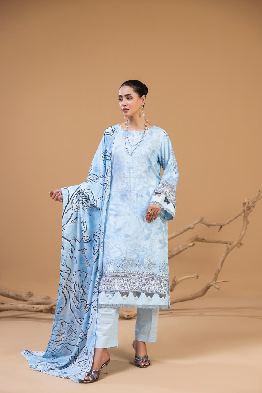 3 Piece Embroidered Karandi Suit