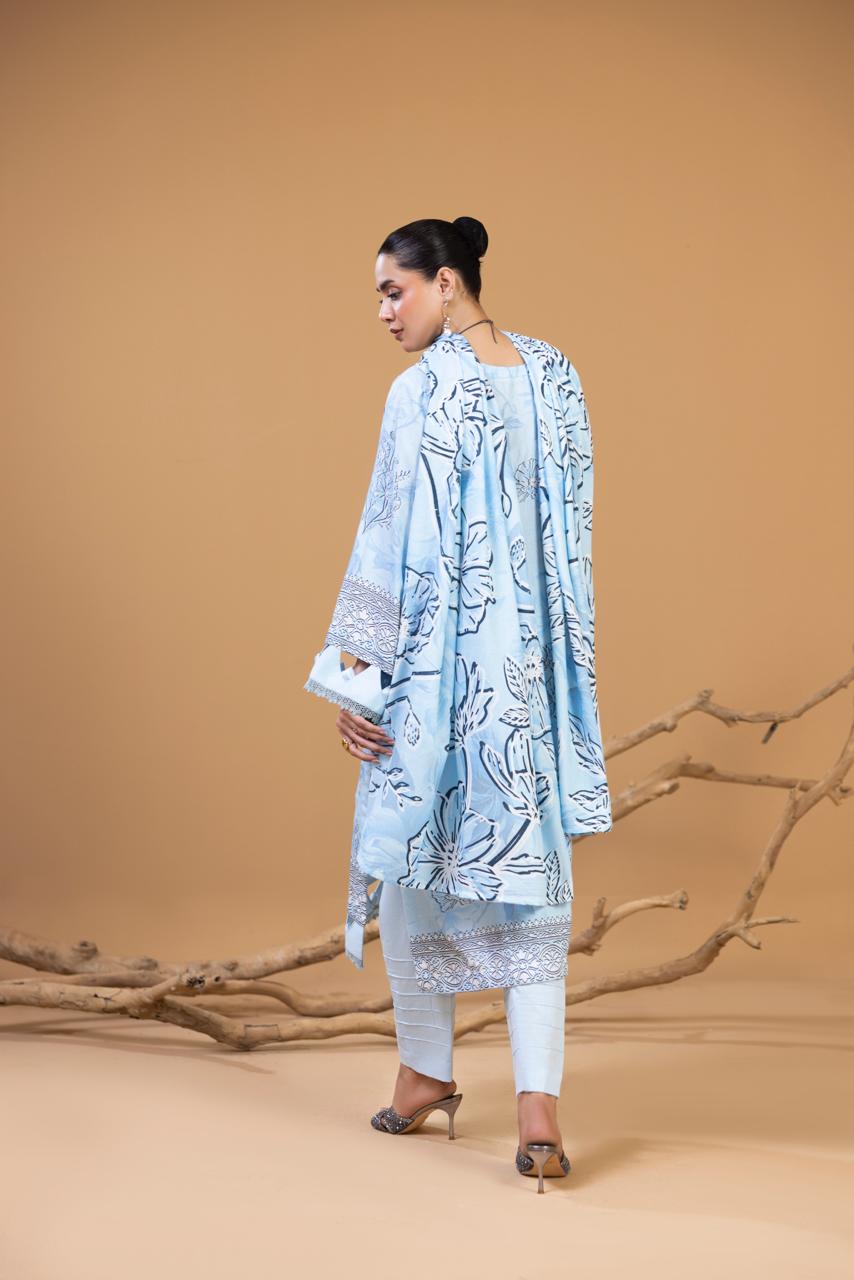 3 Piece Embroidered Karandi Suit