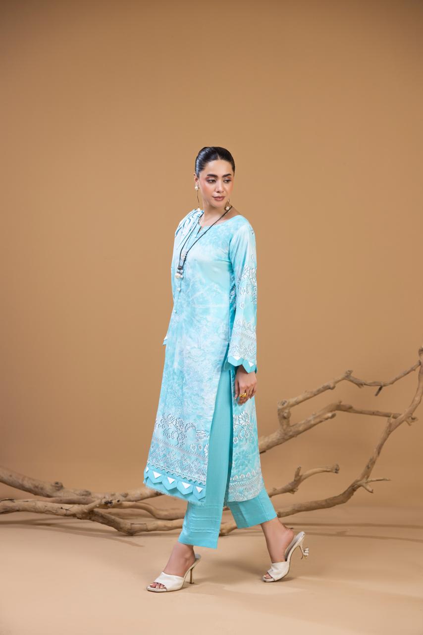 3 Piece Embroidered Karandi Suit