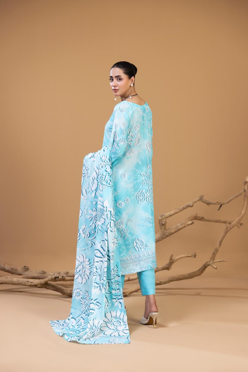 3 Piece Embroidered Karandi Suit