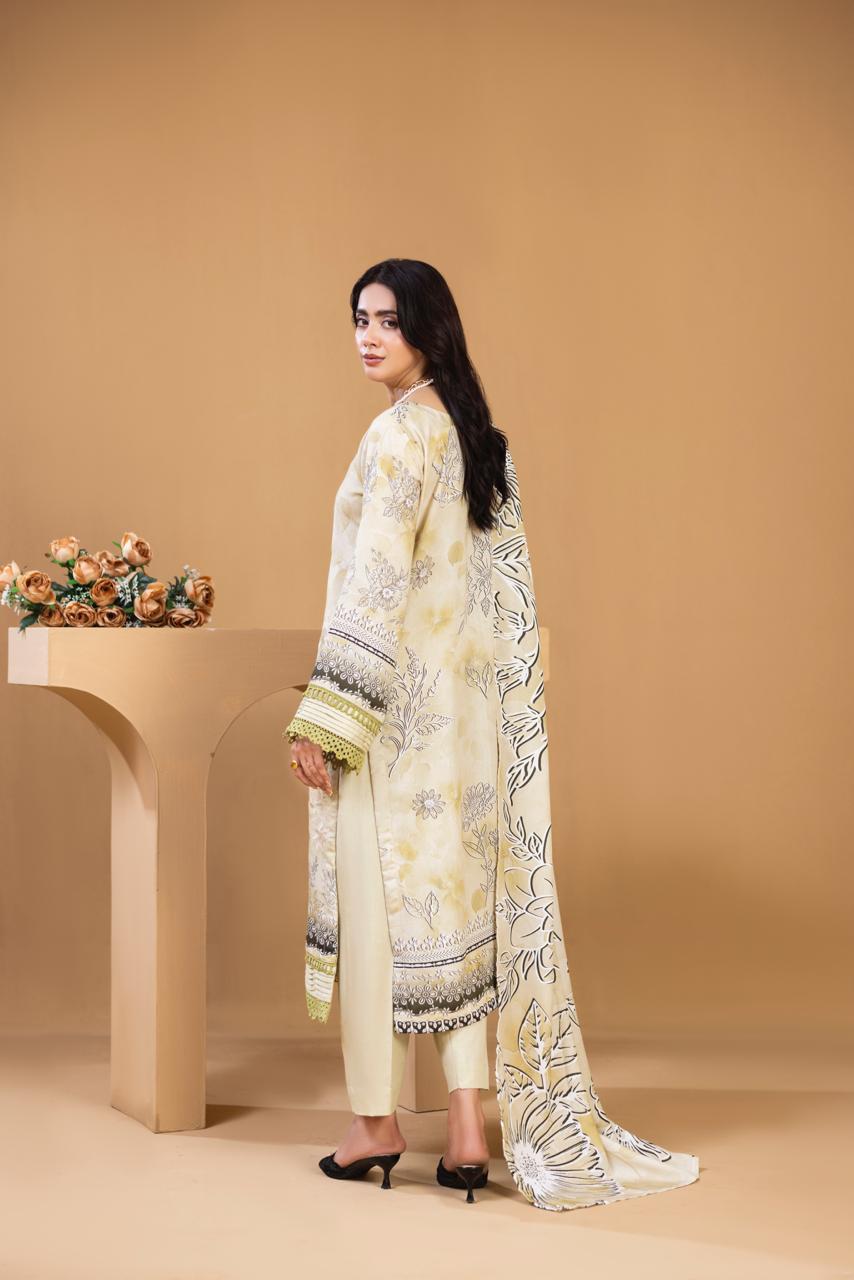 3 Piece Embroidered Karandi Suit