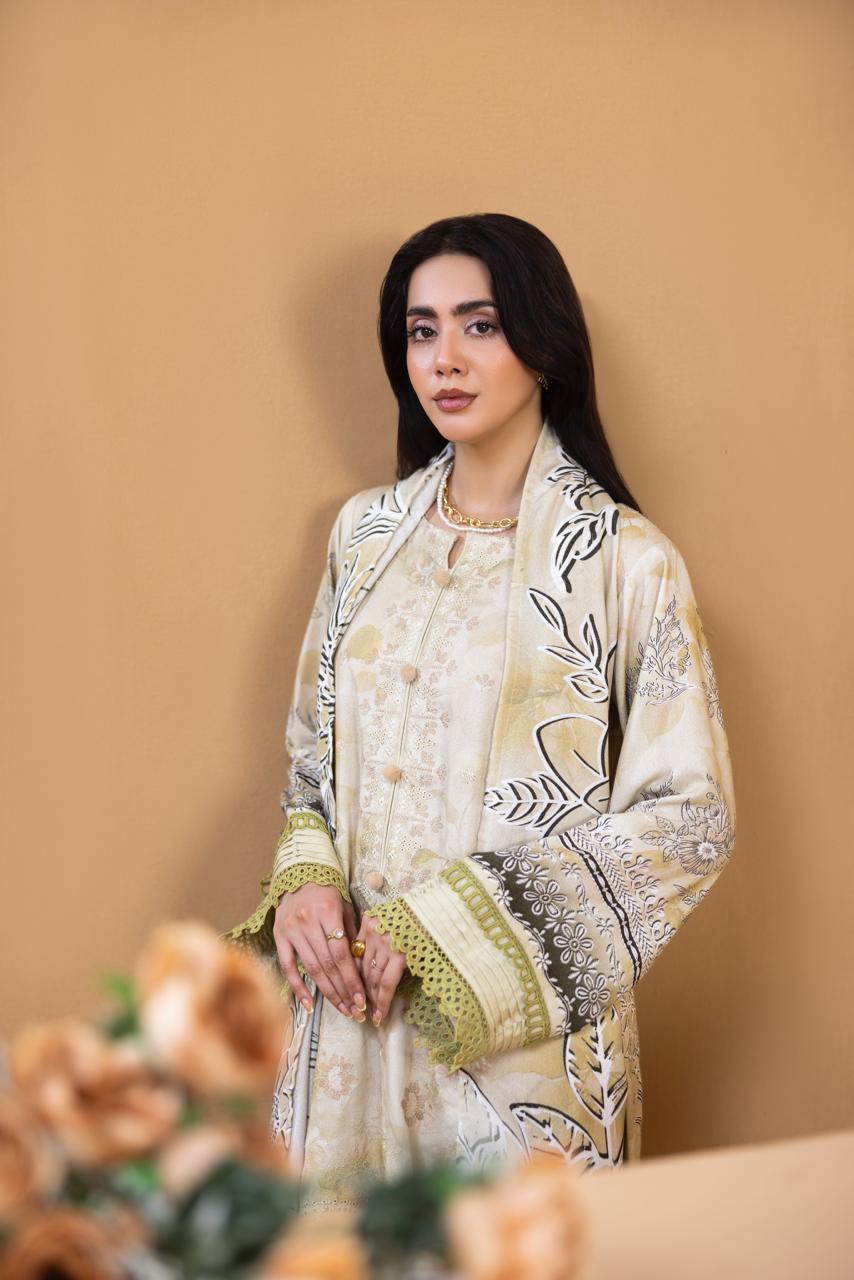 3 Piece Embroidered Karandi Suit