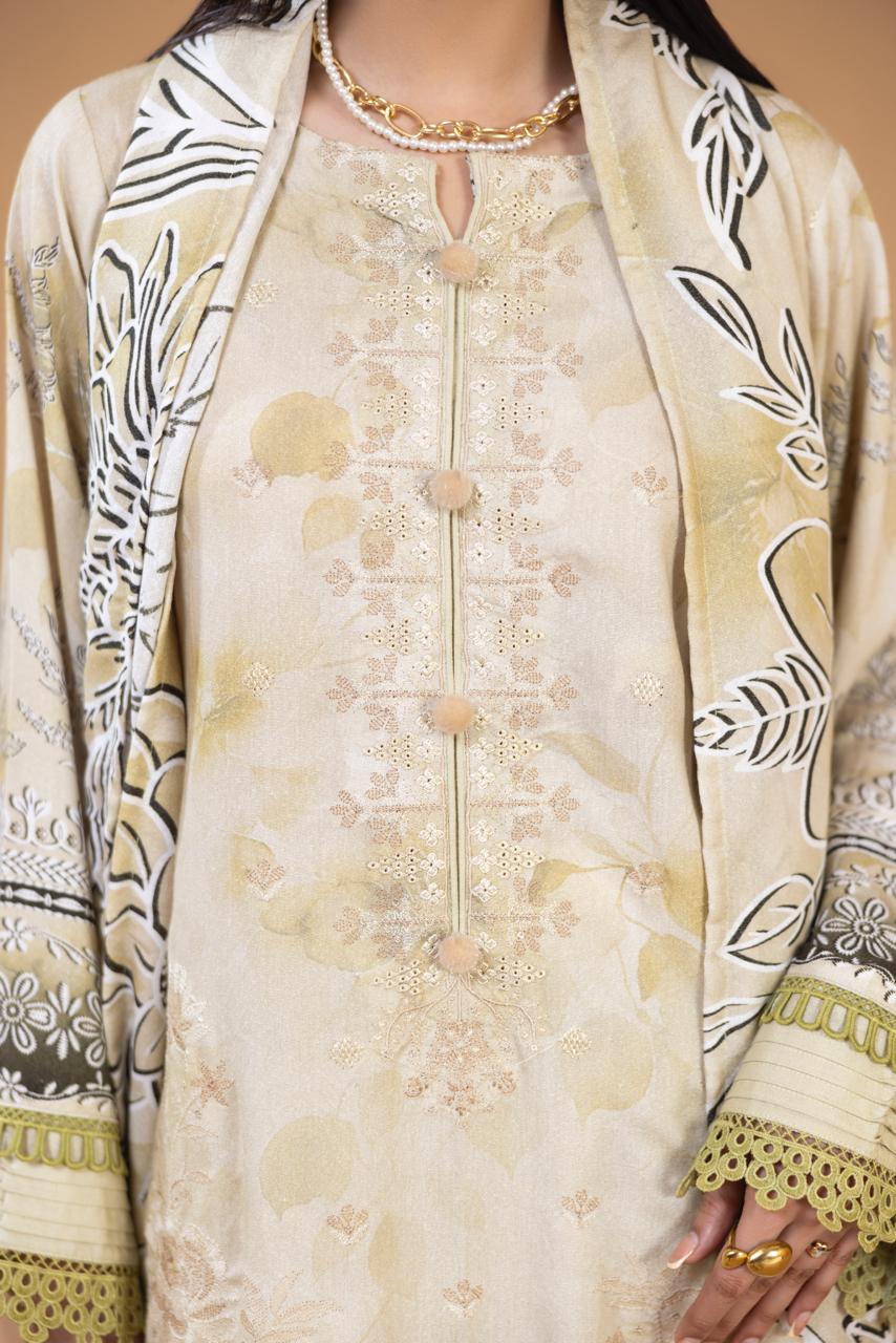3 Piece Embroidered Karandi Suit