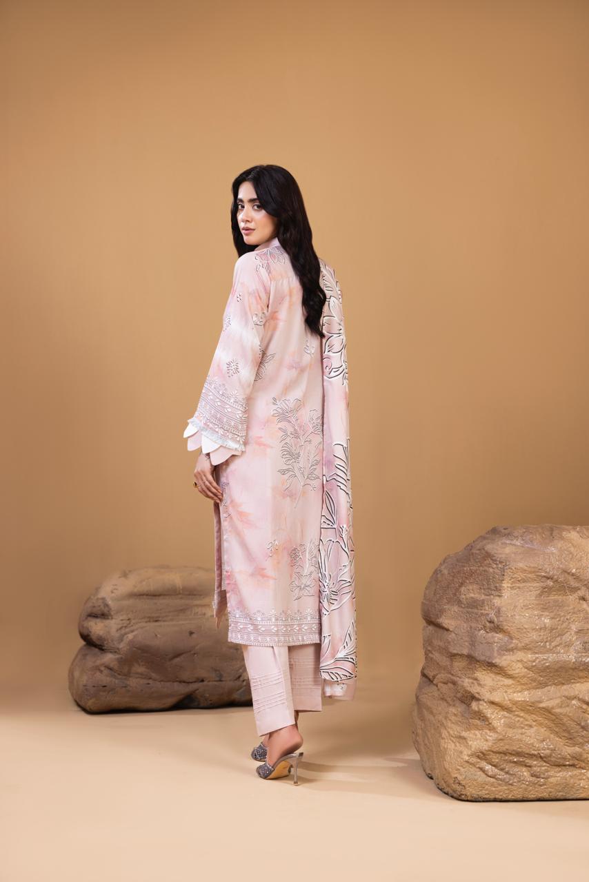 3 Piece Embroidered Karandi Suit